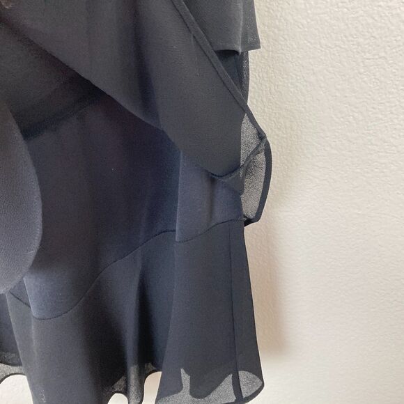 Patra Dress Size 10 Black Layered Chiffon Tiered Dress Minimalist Party Formal - Picture 8 of 8